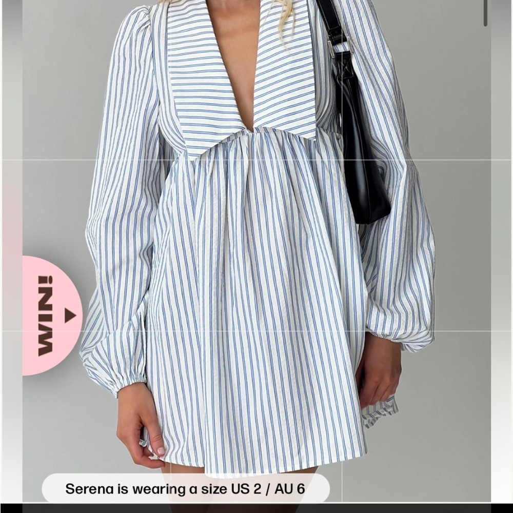 Princess Polly Blue and White Striped Dress